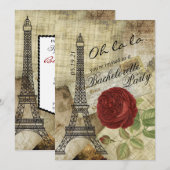 Oh la - Paris Styled Bachelorette Party Kaart (Voorkant / Achterkant)