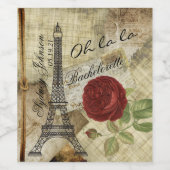 Oh la - Paris Styled Bachelorette Party Wijn Etiket (Enkel label)
