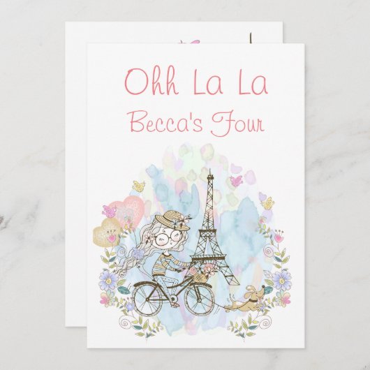 Oh La Parisian Kaart (Voorkant / Achterkant)