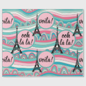 Oh la! Voilà! Franse Eiffeltoren Cadeaupapier (Vlak)