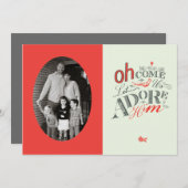 Oh, laat ons Adore Him Holiday Card Feestdagenkaart (Voorkant / Achterkant)