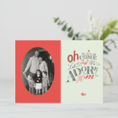 Oh, laat ons Adore Him Holiday Card Feestdagenkaart (Staand voorkant)