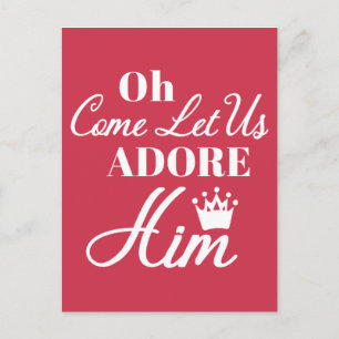 Oh, laat ons hem Christelijk kerstmis aanprijzen Briefkaart