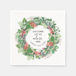 Oh, laat ons hem Christelijk kerstmis aanprijzen Servet