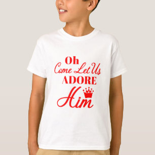 Oh, laat ons hem Christelijk kerstmis aanprijzen T-shirt
