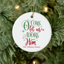 Oh, laat ons hem met Kerstmis aanprijzen. Keramisch Ornament