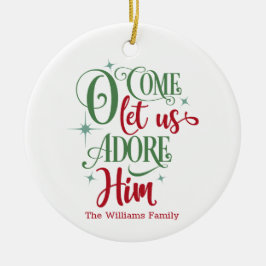 Oh, laat ons hem met Kerstmis aanprijzen. Keramisch Ornament