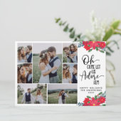 Oh, laat ons zijn huwelijksaankondiging aanprijzen feestdagenkaart (Staand voorkant)