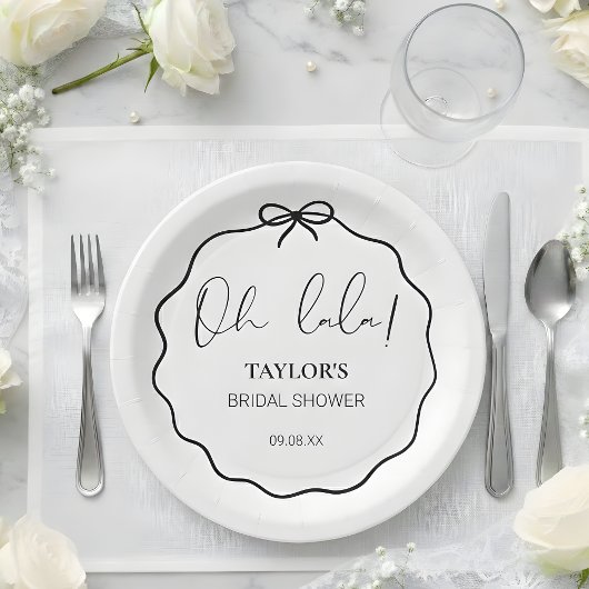 Oh Lala! | Modern Minimalist Bridal Shower  Papieren Bordje