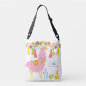 Oh Lama Hand Drawn Llama Crossbody Tas (Achterkant)