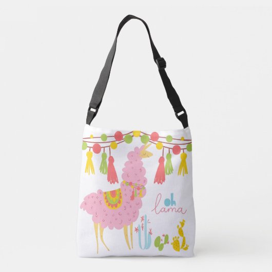 Oh Lama Hand Drawn Llama Crossbody Tas (Achterkant)