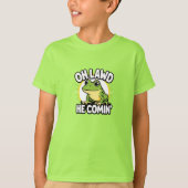 Oh Lawd He Comin’ Funny Frog T-Shirt (Voorkant)