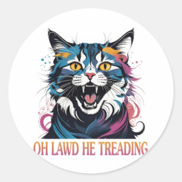 Oh Lawd he Treading Ronde Sticker