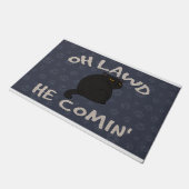 Oh Lawd Hij Komin Kat Lover, zwarte Kat Deurmat (Schuin)