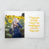 OH LIEF - VERGETEN VERJAARDAGSCARD BEDANKKAART (Binnen)