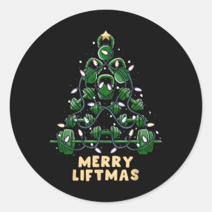 Oh Liftmas Boom Kettlebell Gym Lelijke Kerst Ronde Sticker