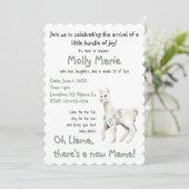 Oh llama Mama Baby shower Kaart (Staand voorkant)