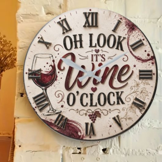 Oh Look It's Wine O'Clock Grote Klok