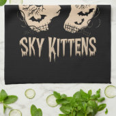 Oh Look Sky Kittens Halloween Funny Bats Lover Theedoek (Gevouwen)