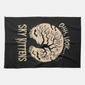 Oh Look Sky Kittens Halloween Funny Bats Lover Theedoek (Horizontaal)