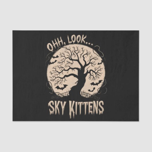 Oh Look Sky Kittens Halloween Funny Bats Lover Tissuepapier (Voorkant)