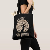 Oh Look Sky Kittens Halloween Funny Bats Lover Tote Bag (Dichtbij)
