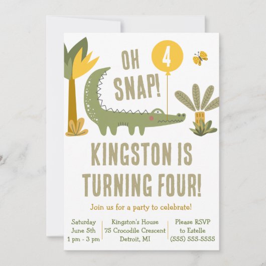 Oh Magnetisch! Alligator, krokodil, Zwemwaterdag Kaart (Voorkant)