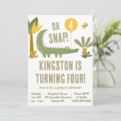 Oh Magnetisch! Alligator, krokodil, Zwemwaterdag Kaart (Staand voorkant)