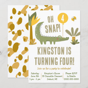 Oh Magnetisch! Alligator, krokodil, Zwemwaterdag Kaart