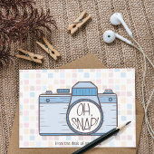 Oh Magnetisch! Blue Pastel Camera Note Kaart Notitiekaartje