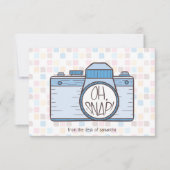 Oh Magnetisch! Blue Pastel Camera Note Kaart Notitiekaartje (Voorkant)