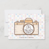 Oh Magnetisch! Gele Pastel Camera Note Kaart Notitiekaartje (Voorkant)