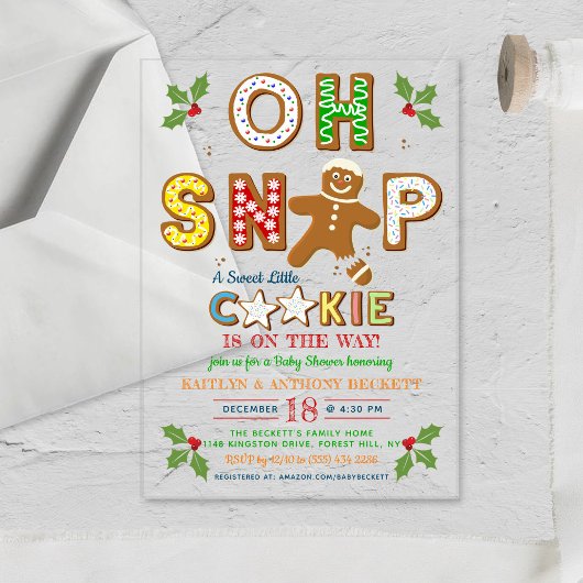 Oh Magnetisch! Gingerbrood Cookie Baby shower Acryl Uitnodigingen