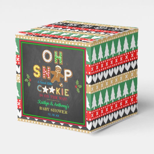 Oh Magnetisch! Gingerbrood Cookie Baby shower Bedankdoosjes (Voorkant Zijde)