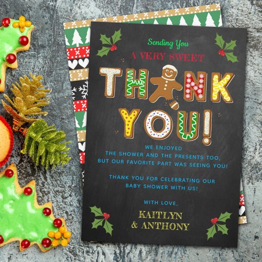 Oh Magnetisch! Gingerbrood Cookie Baby shower Bedankkaart