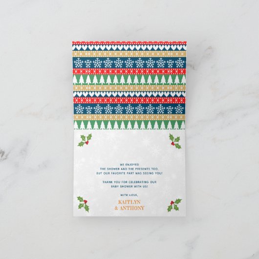 Oh Magnetisch! Gingerbrood Cookie Baby shower Bedankkaart (Binnen)