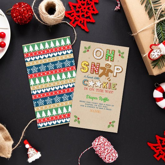 Oh Magnetisch! Gingerbrood Cookie Baby shower Diap Informatiekaartje