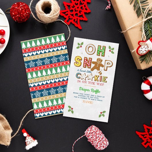 Oh Magnetisch! Gingerbrood Cookie Baby shower Diap Informatiekaartje