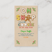 Oh Magnetisch! Gingerbrood Cookie Baby shower Diap Informatiekaartje (Voorkant)