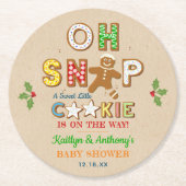 Oh Magnetisch! Gingerbrood Cookie Baby shower Ronde Kartonnen Onderzetter (Voorkant)