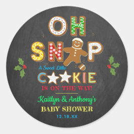 Oh Magnetisch! Gingerbrood Cookie Baby shower Ronde Sticker