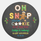 Oh Magnetisch! Gingerbrood Cookie Baby shower Ronde Sticker (Voorkant)