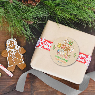 Oh Magnetisch! Gingerbrood Cookie Baby shower Ronde Sticker