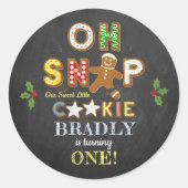 Oh Magnetisch! Gingerbrood Koekje Elke dag Ronde Sticker (Voorkant)