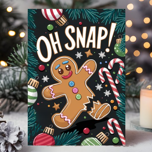 Oh Magnetisch! Gingerbrood Man Funny Kerstmis Feestdagen Kaart