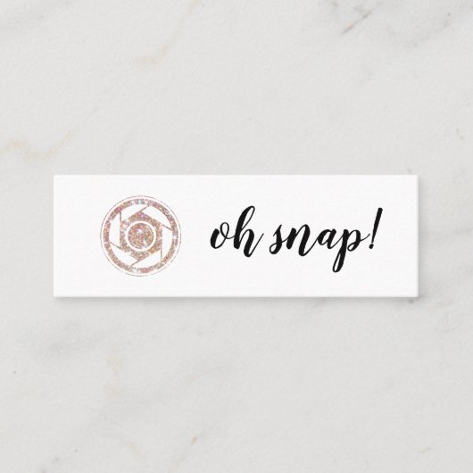 Oh Magnetisch! Glitter Photographer Mini Visitekaa Mini Visitekaartje (Voorkant)