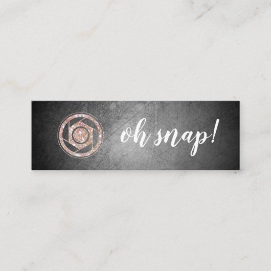 Oh Magnetisch! Glitter Photographer Mini Visitekaa Mini Visitekaartje (Voorkant)