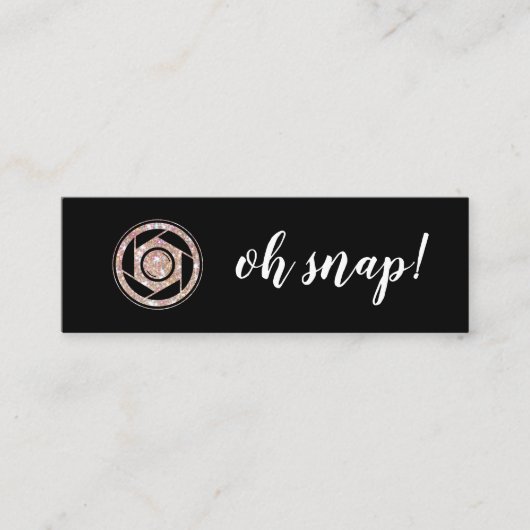 Oh Magnetisch! Glitter Photographer Mini Visitekaa Visitekaartje (Voorkant)