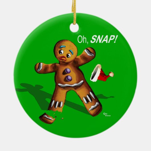 Oh Magnetisch! kerstversiering (groen) Keramisch Ornament (Achterkant)