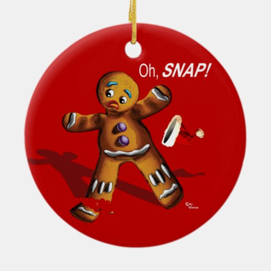 Oh Magnetisch! Kerstversiering (rood) Keramisch Ornament (Achterkant)